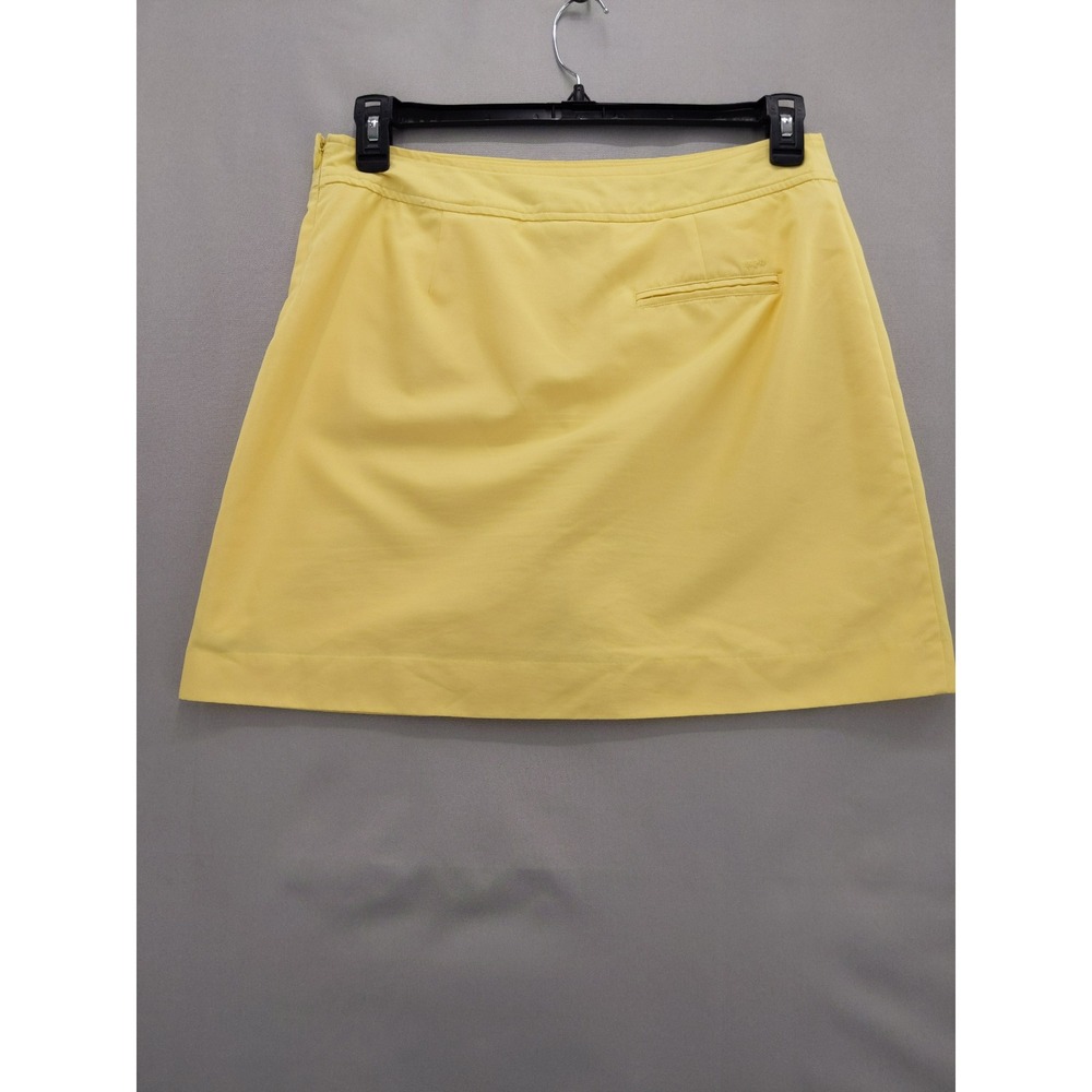Izod Skort Women 8 Yellow XFG Cool FX Golf Tennis Active Athletic Zipper Pockets - Picture 6 of 10